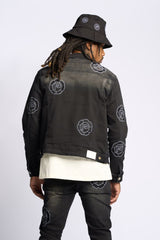 SEWN TOGETHER DENIM JACKET (BLACK WASH)