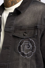 SEWN TOGETHER DENIM JACKET (BLACK WASH)