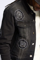SEWN TOGETHER DENIM JACKET (BLACK WASH)