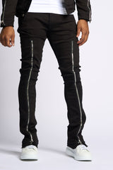 "WITHDRAWN" STACK DENIM (BLACK)