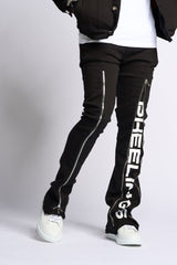 "WITHDRAWN" STACK DENIM (BLACK)