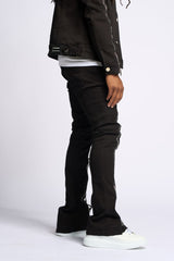 "WITHDRAWN" STACK DENIM (BLACK)