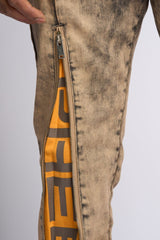 "WITHDRAWN" STACK DENIM (BROWN)