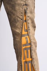 "WITHDRAWN" STACK DENIM (BROWN)