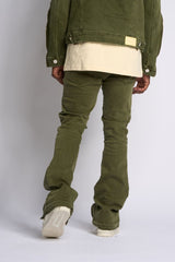 "WITHDRAWN" STACK DENIM (OLIVE)