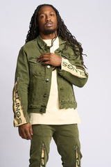 "METAMORPHOSIS" DENIM JACKET (OLIVE)