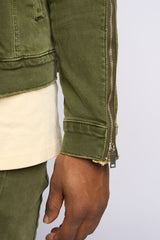 "METAMORPHOSIS" DENIM JACKET (OLIVE)