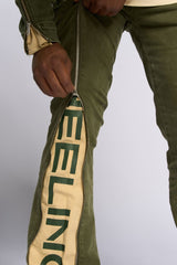 "WITHDRAWN" STACK DENIM (OLIVE)