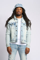 "BE THE LIGHT" DENIM JACKET (LIGHT BLUE)