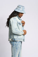 "BE THE LIGHT" DENIM JACKET (LIGHT BLUE)