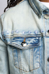 "BE THE LIGHT" DENIM JACKET (LIGHT BLUE)
