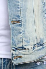 "BE THE LIGHT" DENIM JACKET (LIGHT BLUE)