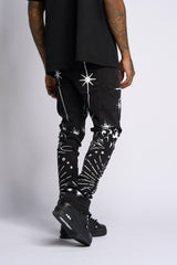 "SACRED" STACK JEANS (Black)