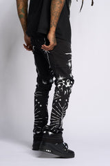 "SACRED" STACK JEANS (Black)