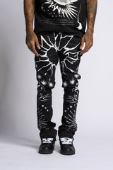 "SACRED" STACK JEANS (Black)