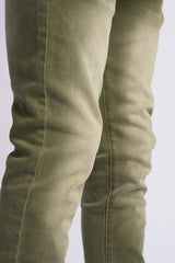 "12 AM MOMENTS" STACKED JEANS (OLIVE)