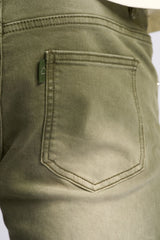 "12 AM MOMENTS" STACKED JEANS (OLIVE)