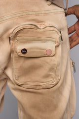 "JOURNEY TO GREATNESS" STACKED CARGO DENIM (CREAM)