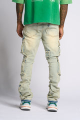 "GRAVATUS" STACK CARGO DENIM (SAND/LIGHT BLUE)