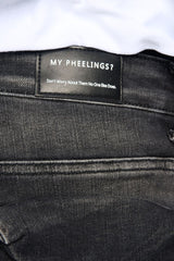 "JOURNEY TO GREATNESS" STACKED CARGO DENIM (BLACK)