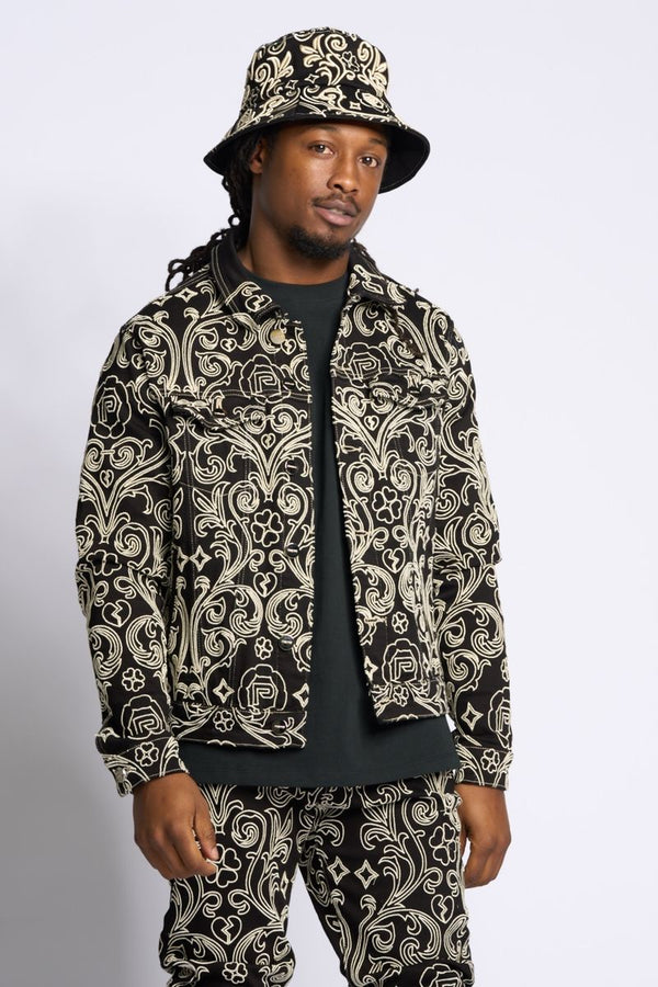 "LÜKS" DENIM JACKET (JET BLACK)