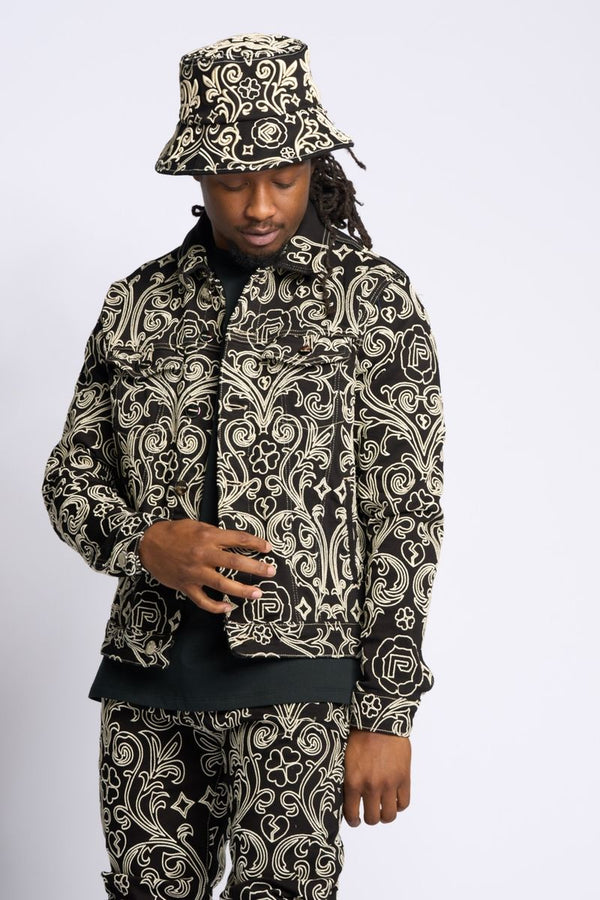 "LÜKS" DENIM JACKET (JET BLACK)