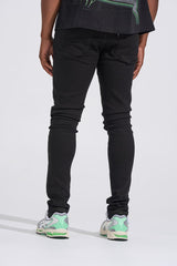 "BLACK LABEL CLEAN SKINNY" SKINNY DENIM (JET BLACK)