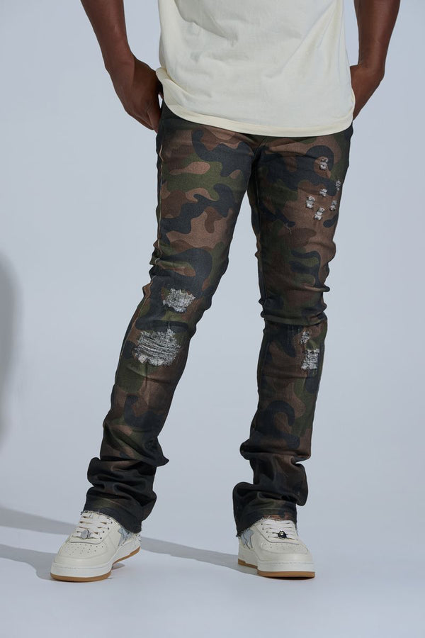 "PRAY FOR THEM" STACK DENIM (CAMO)
