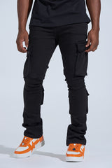 "BLACK LABEL CARGO" STACK DENIM (JET BLACK)